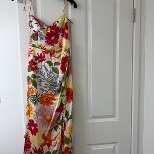 Reformation Strapless Floral Dress - Multicolor silk
